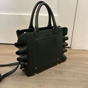 Zara Leather Scallop Crossbody Bag